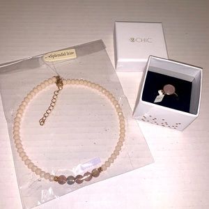 Stunning boutique set! 2 chic ring! Nwt size 7